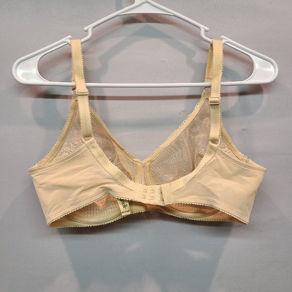 Vintage Chantelle Bra 32D Ivory Mesh Lace Unlined Underwire Made in France - Picture 4 of 11